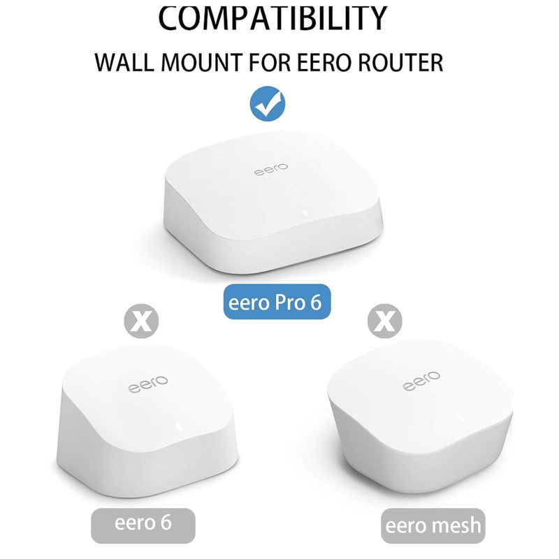 Huafly 𝗛𝘂𝗮𝗳𝗹𝘆 2Pcs Screwless Wall Mount Bracket for Eero Pro 6 WiFi, VHB Stick On Holder, Strong Adhesive Holder, No Tools No Drilling No Hole - Image 2